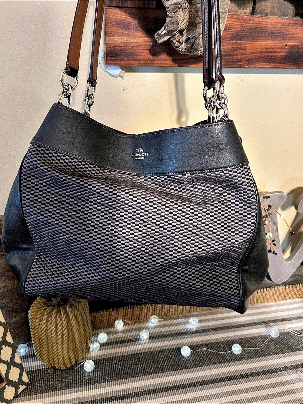 Coach Black Mesh Shoulder Bag